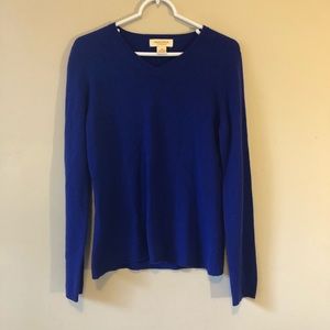 Royal blue 100% cashmere vneck sweater. Size M